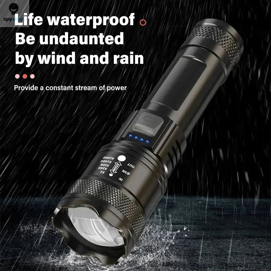High Strong Power Led Flashlights 2000LM Tactical Torch with Display Light USB Charging Camping Fishing Emergency Zoom Lantern Spy-shop.com