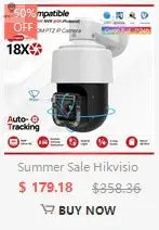 Hikvision Compatible 8MP  5X Zoom PTZ Camera POE Smart Dual Light ColorVu Built-in Mic Speaker CCTV Video Surveillance Camera Spy-shop.com