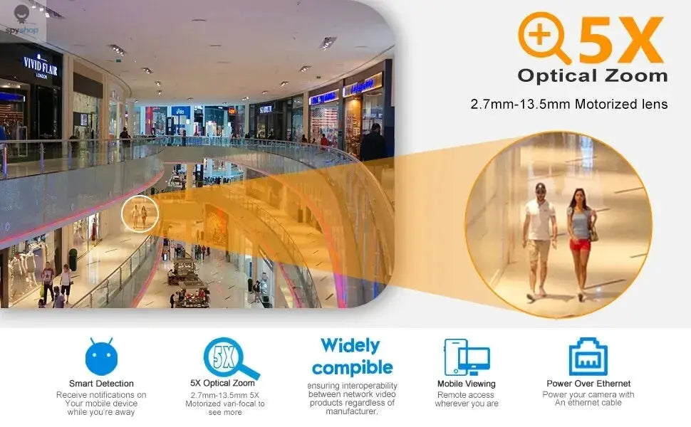 Hikvision Compatible 8MP  5X Zoom PTZ Camera POE Smart Dual Light ColorVu Built-in Mic Speaker CCTV Video Surveillance Camera Spy-shop.com