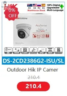 Hikvision POE Camera Bullet ColorVu 8MP 5MP IP Camera MIC Night Vision Camera Surveillance CCTV Cam Motion Alarm IP66 Spy-shop.com