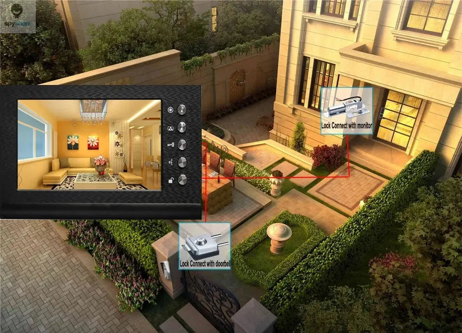 Homefong 7 Inch RFID Home Intercom Video Door Phone Doorbell with Camera Door Access Control Multiple Monitors Unlock Gate Spy-shop.com