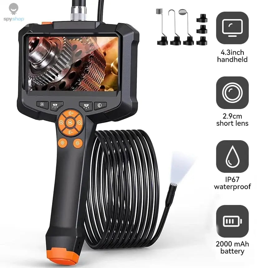 Industrial Endoscope Camera 4.3 "Single Dual Lens HD 1080P Car Inspection Borescope IP67 Waterproof Sewer Camera With LED Spy-shop.com