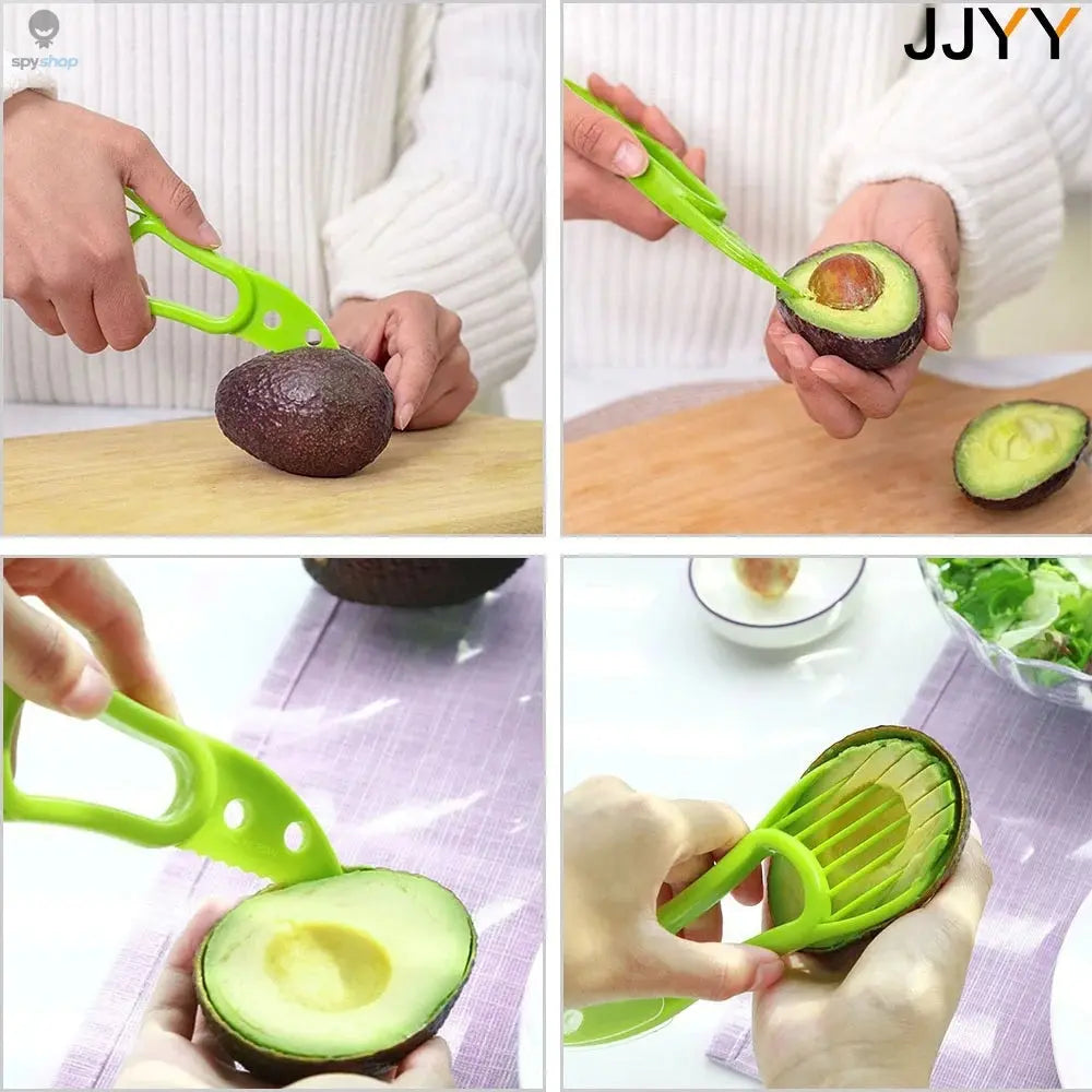 JJYY 3 In 1 Avocado Slicer Shea Corer Butter Fruit Peeler Cutter Pulp Separator Plastic Knife Kitchen Vegetable Tools Spy-shop.com