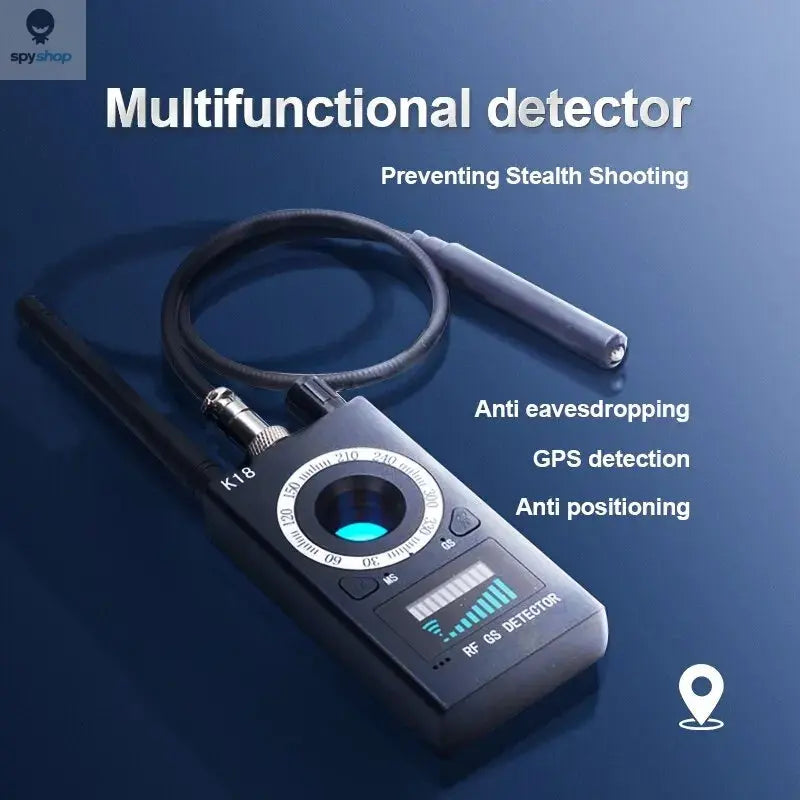 K18 Multi-function Anti-Candid Cam Wireless Lens Device Finder 1MHz-6.5GHz GSM Audio Bug Finder GPS Signal RF Tracker Detect Spy-shop.com