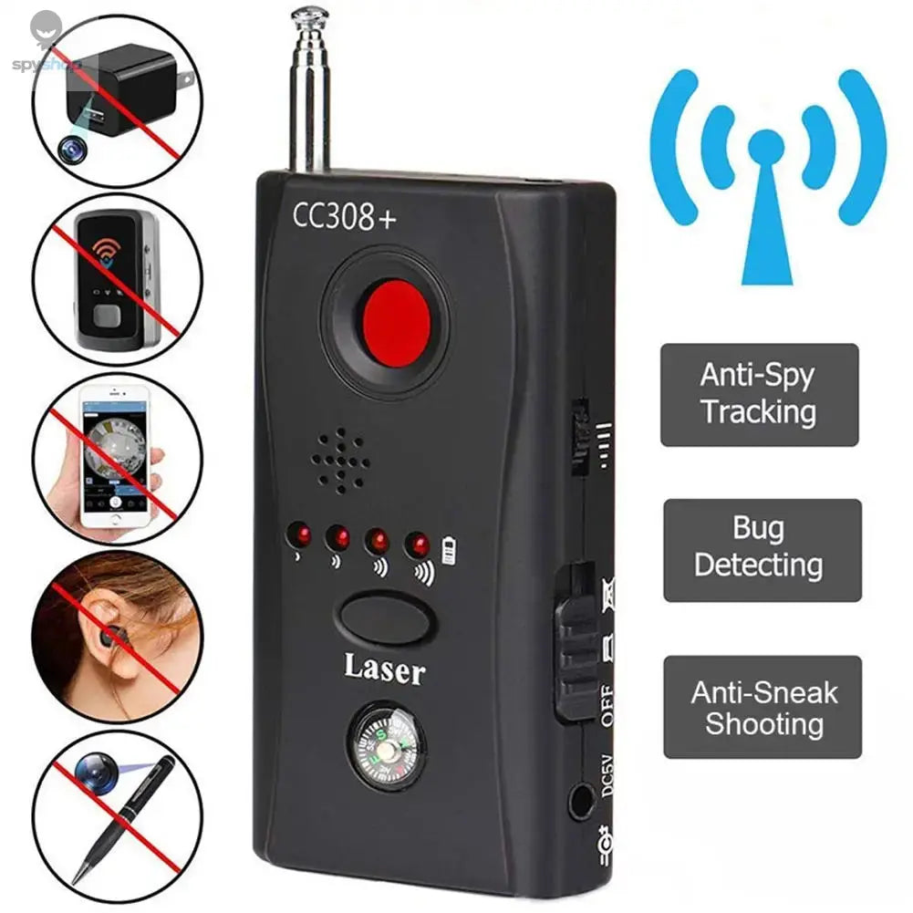 K18 Multi-function Anti-Candid Cam Wireless Lens Device Finder 1MHz-6.5GHz GSM Audio Bug Finder GPS Signal RF Tracker Detect Spy-shop.com