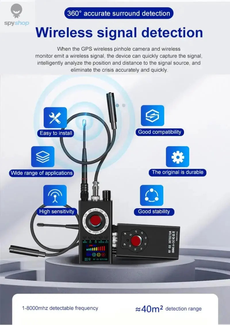 K19 Wireless RF Signal Detector Anti Wiretapping Mini GPS Camera Finder Tracker Hotel Anti Candid Camera Bug Scanner Security Spy-shop.com