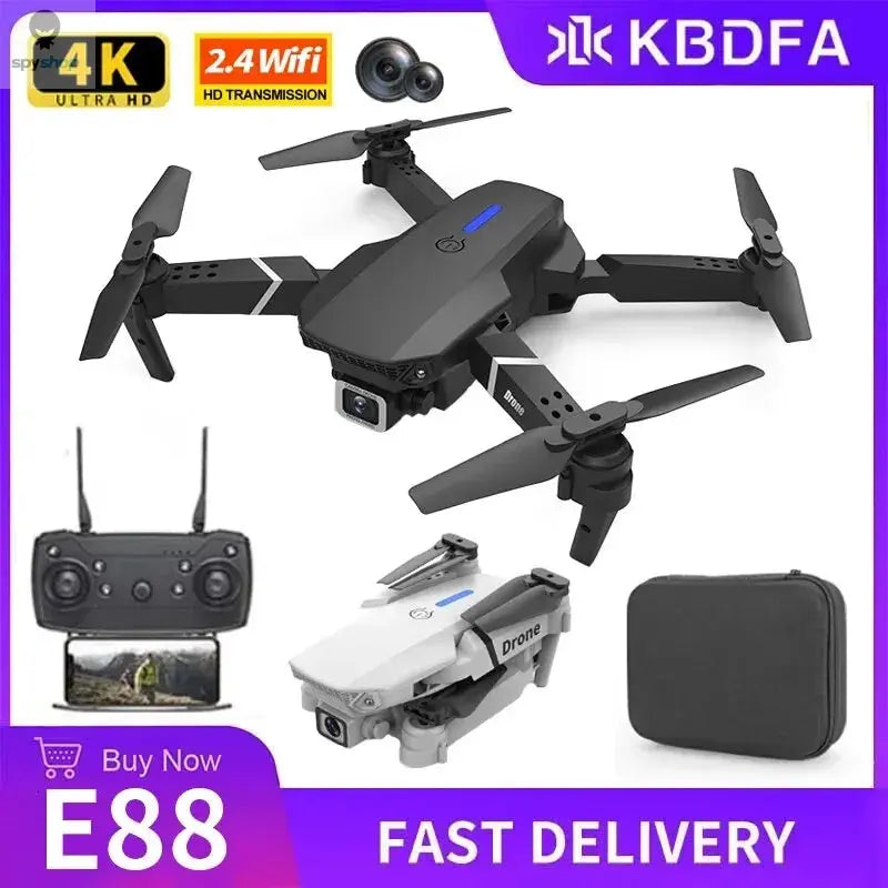 KDBFA 2024 New E88 Pro WIFI FPV Drone Wide Angle HD 4K 1080P Camera Height Hold RC Foldable Quadcopter Dron Helicopter Toys Gift 