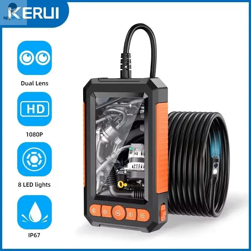 KERUI Industrial Endoscope Camera 4.3 "Single Dual Lens HD 1080P Car Inspection Borescope IP67 Waterproof Sewer Camera With LED Spy-shop.com