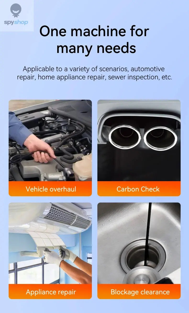 KERUI Industrial Endoscope Camera 4.3 "Single Dual Lens HD 1080P Car Inspection Borescope IP67 Waterproof Sewer Camera With LED Spy-shop.com