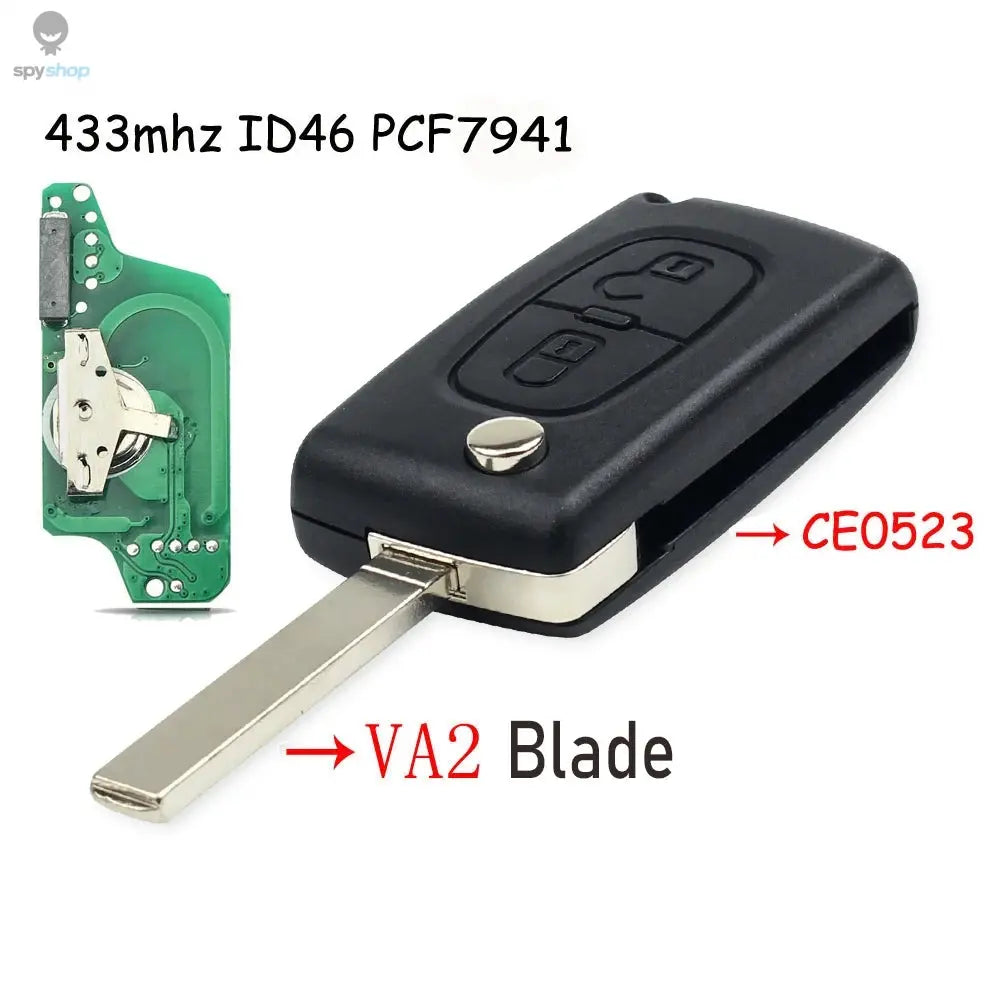 KEYYOU 2/3 Buttons Filp Remote Car Key 433MHz For Citroen C1 C2 C3 C4 C5 Berlingo Picasso For Peugeot 207 307 ID46 CE0536 CE0523 Spy-shop.com