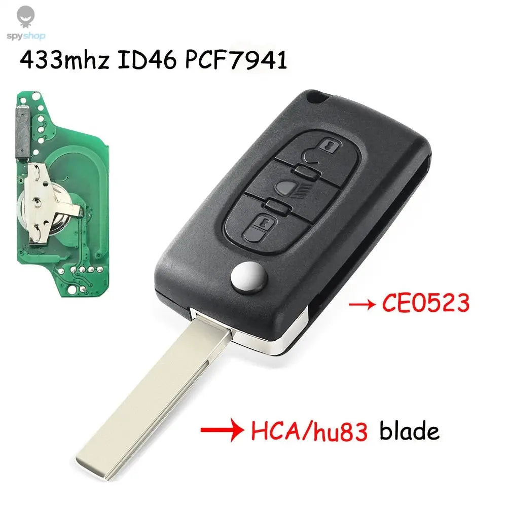 KEYYOU 2/3 Buttons Filp Remote Car Key 433MHz For Citroen C1 C2 C3 C4 C5 Berlingo Picasso For Peugeot 207 307 ID46 CE0536 CE0523 Spy-shop.com