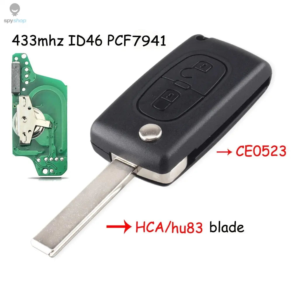 KEYYOU 2/3 Buttons Filp Remote Car Key 433MHz For Citroen C1 C2 C3 C4 C5 Berlingo Picasso For Peugeot 207 307 ID46 CE0536 CE0523 Spy-shop.com