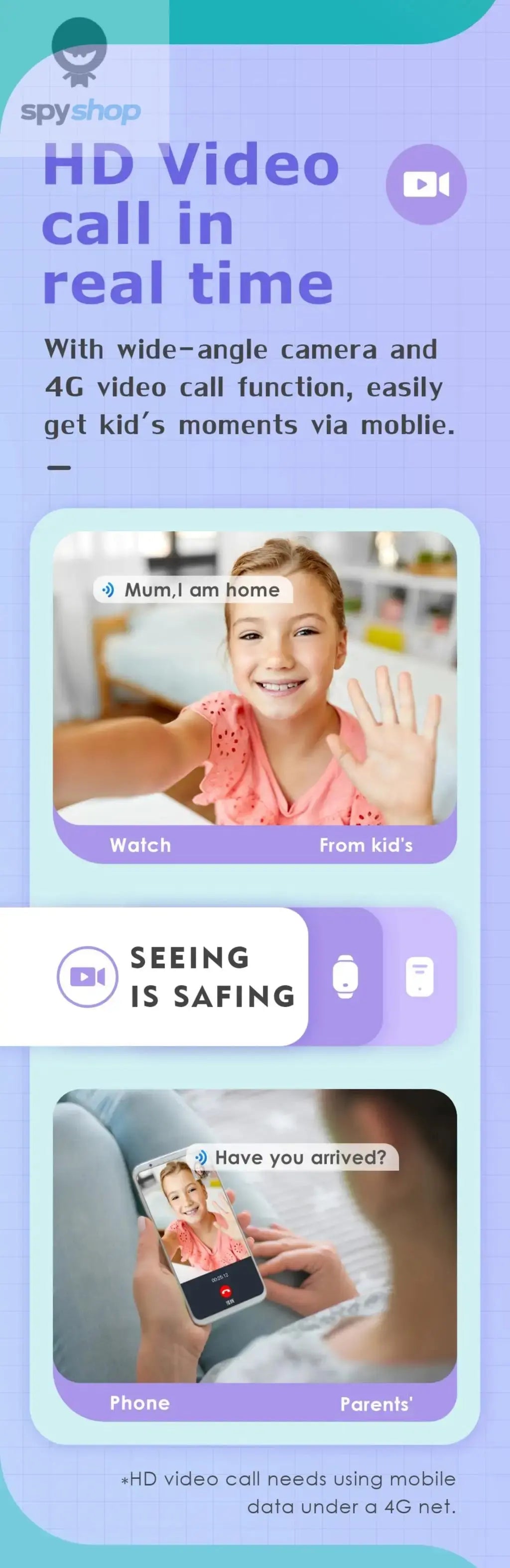 KGG 4G Smart Watch Kids GPS WiFi 1000mAh Video Call Tracker Location SOS Call Back Monitor Phone Watch Smartwatch Children Gifts Spy-shop.com