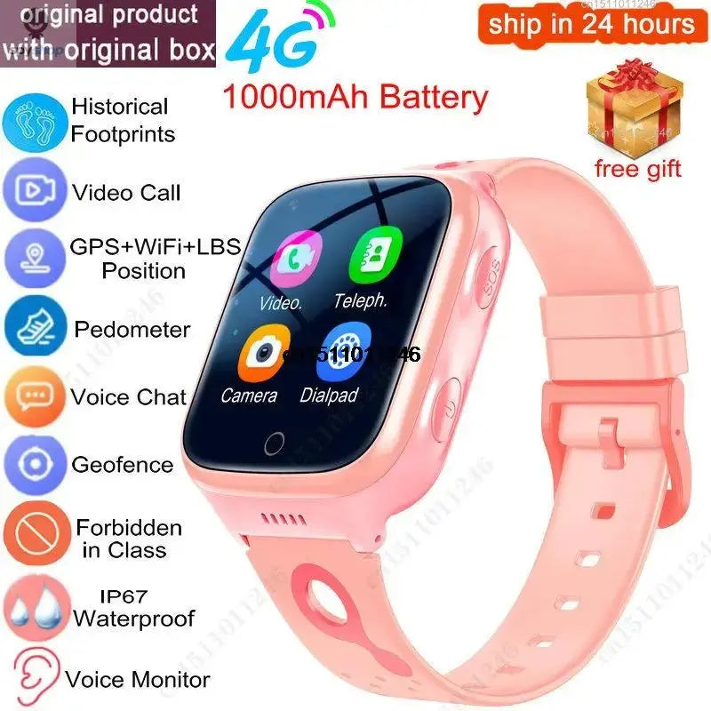 KGG 4G Smart Watch Kids GPS WiFi 1000mAh Video Call Tracker Location SOS Call Back Monitor Phone Watch Smartwatch Children Gifts Spy-shop.com