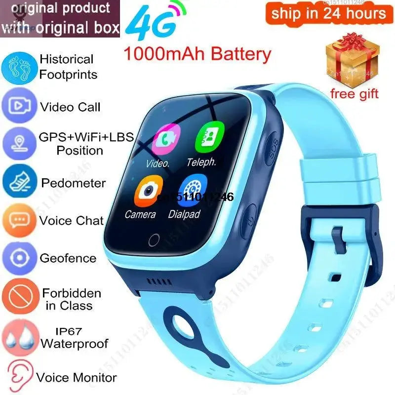 KGG 4G Smart Watch Kids GPS WiFi 1000mAh Video Call Tracker Location SOS Call Back Monitor Phone Watch Smartwatch Children Gifts Spy-shop.com
