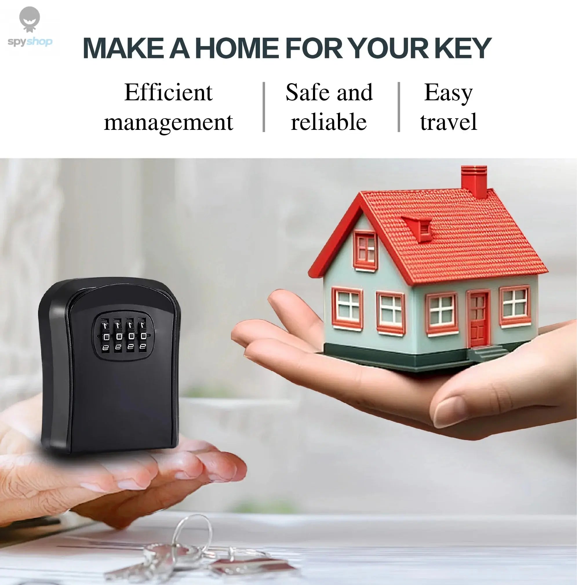 Key Keeper Combination Lock Wall Mounted Waterproof 4 Digits Passwords 5 Keys Storage Box Easy to Fix Home Or Office safe box Spy-shop.com
