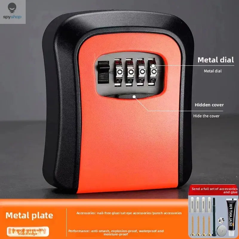 Key Keeper Combination Lock Wall Mounted Waterproof 4 Digits Passwords 5 Keys Storage Box Easy to Fix Home Or Office safe box Spy-shop.com