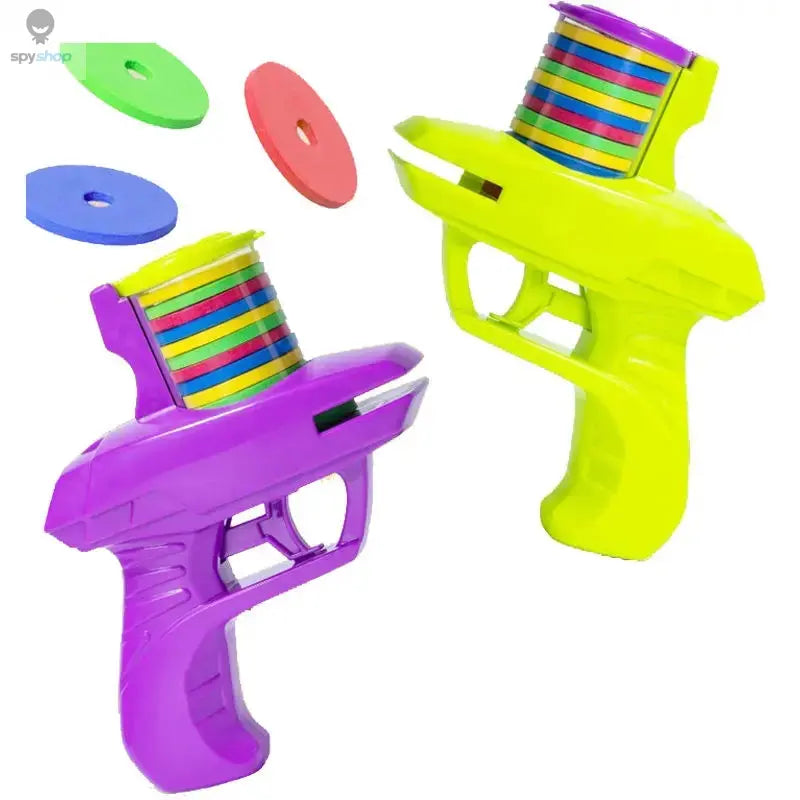 Kids Outdoor Game Foam Disc Gun Toy Flying Disc Shooting Launcher Gun Double Parent-child Interactive Children Toy Spy-shop.com