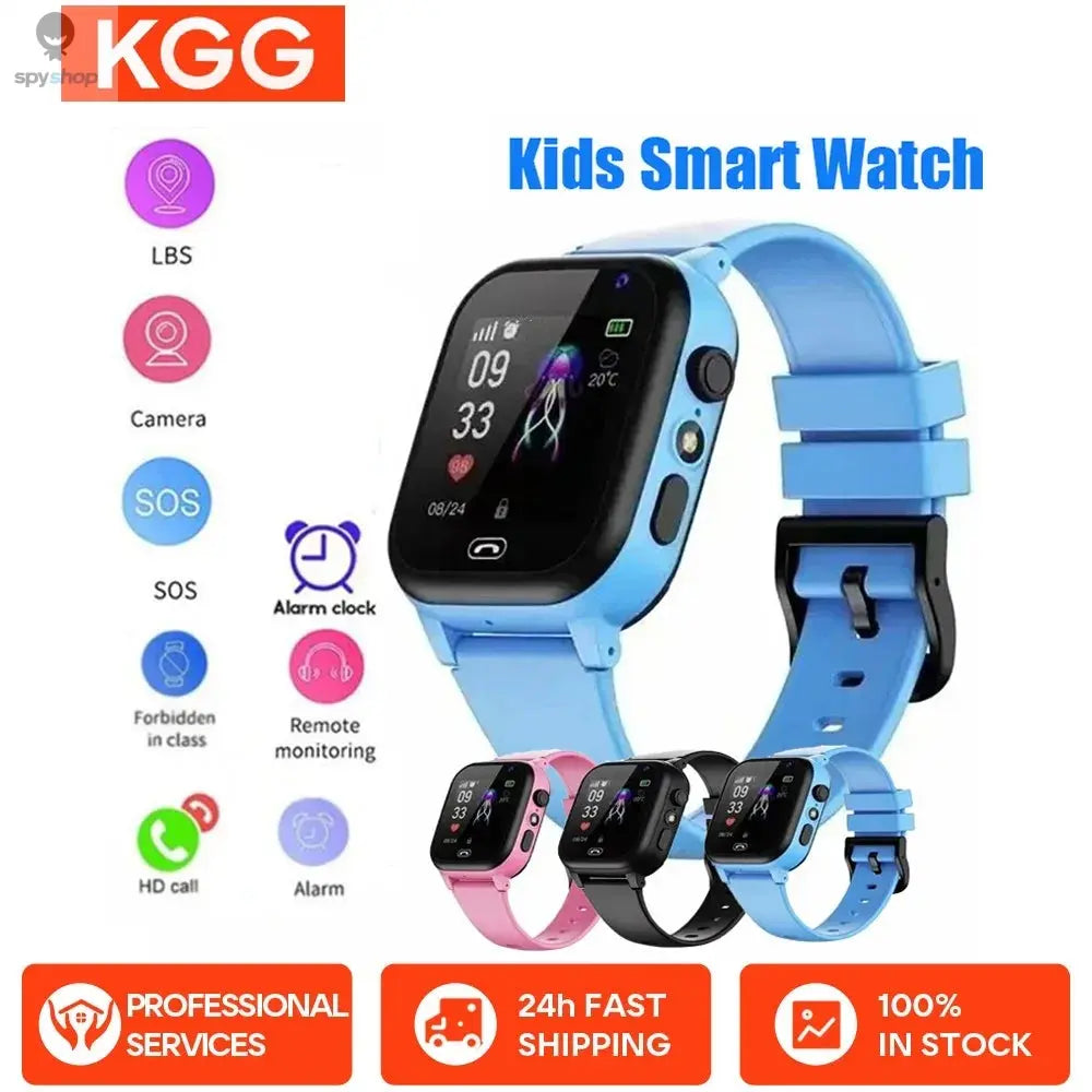 Kids Smart Watch SOS LBS Location Sim Card Call Child SmartWatch Camera IP65 Waterproof Watch Phone For Boys Girls Present Gift Spy-shop.com