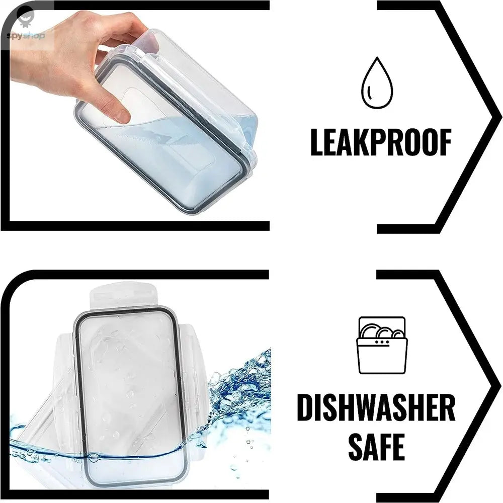 Kitchen Food Contianers Set, Microwave Dishwasher Safe BPA FREE 10pcs 840ML Containers Set With 10stickers and Marker Spy-shop.com