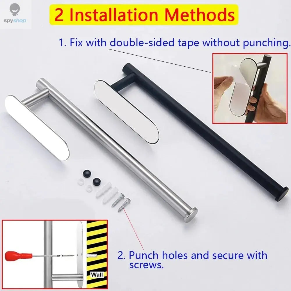 Kitchen Paper Towel Holder Adhesive Tissue Hanger Toilet Roll Paper Dispenser Cabinet Storage Napkin Rack Bathroom Accessories Spy-shop.com