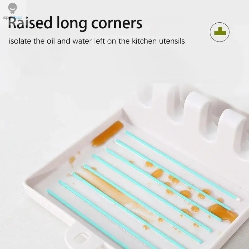 Kitchen Spoon Holders Fork Spatula Rack Shelf Organizer Plastic Chopsticks Holder Non-slip Spoons Pad Spy-shop.com
