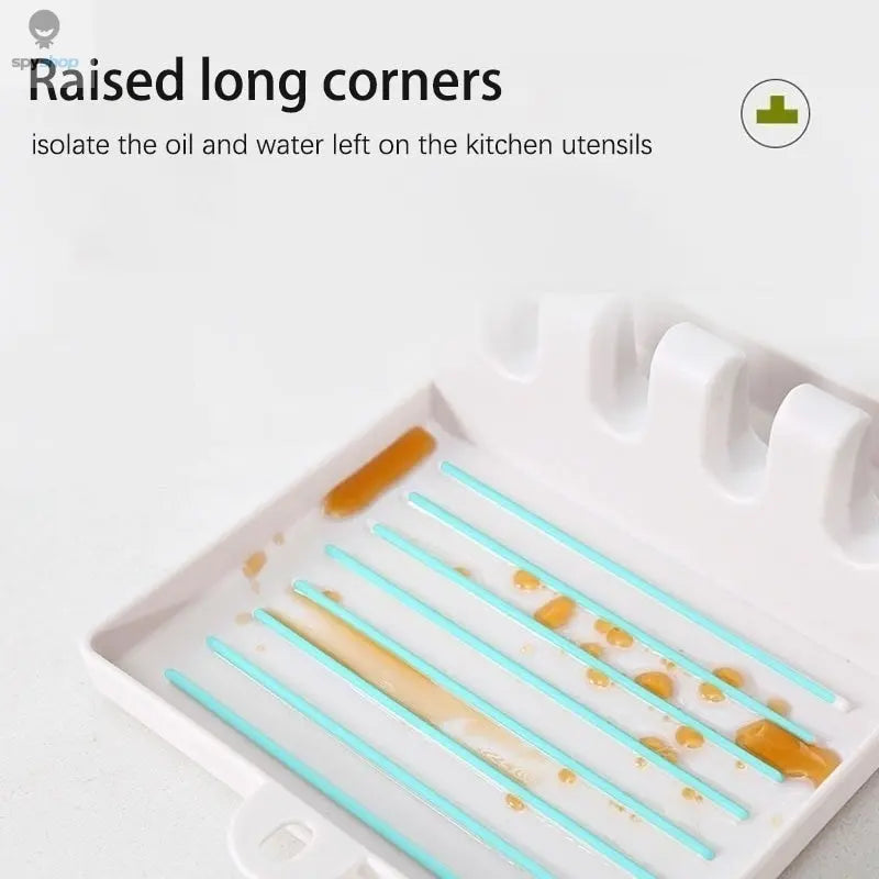 Kitchen Spoon Holders Fork Spatula Rack Shelf Organizer Plastic Chopsticks Holder Non-slip Spoons Pad Spy-shop.com
