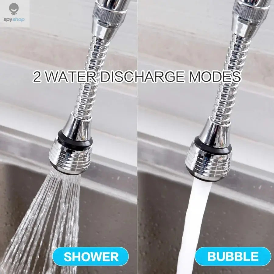 Kitchen Stainless Steel Faucet Sprinkler Water-saving Device Lengthening Rotating Splash Proof Sprinkler Spray Extender Bubbler Spy-shop.com