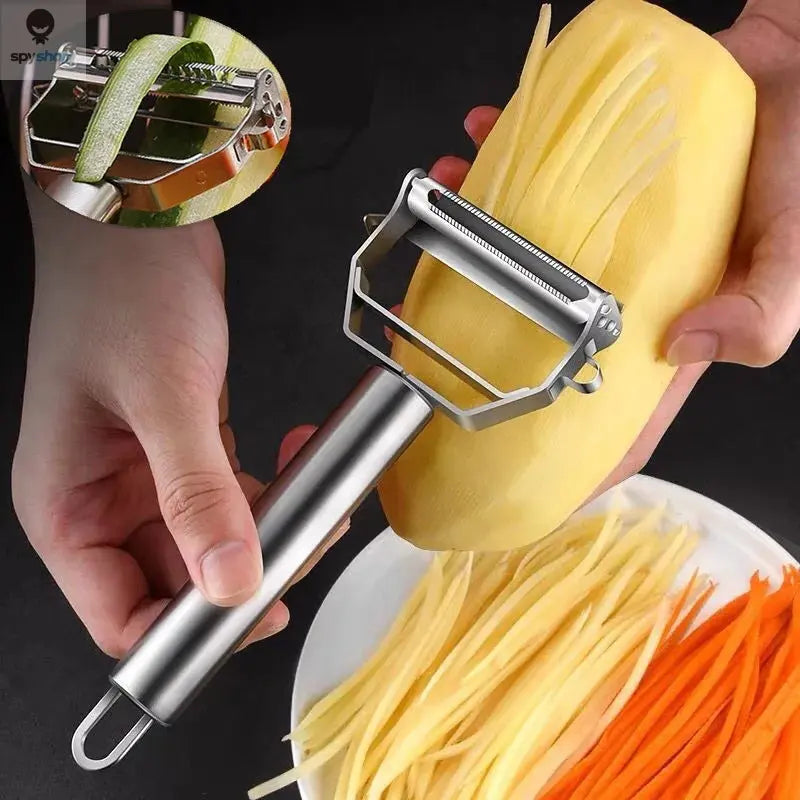 Kitchen Vegetable Peeler Stainless Steel Melon Planer Double-Head Peeler Household Multiple-Function Fruit And Vegetable Peeler Spy-shop.com