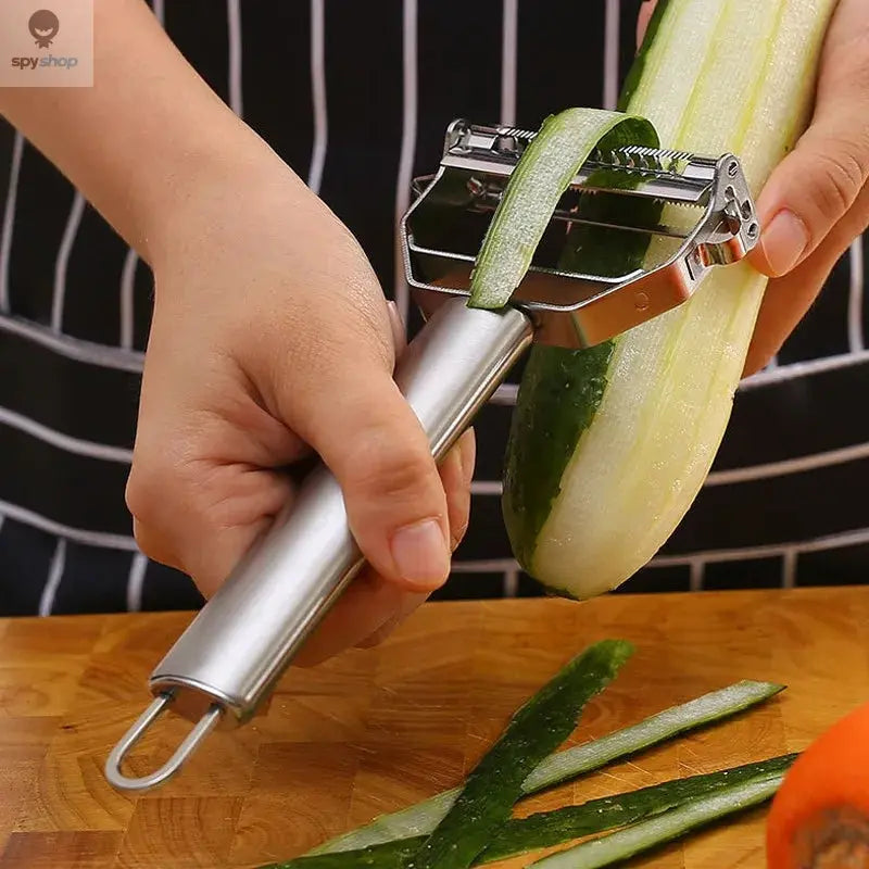 Kitchen Vegetable Peeler Stainless Steel Melon Planer Double-Head Peeler Household Multiple-Function Fruit And Vegetable Peeler Spy-shop.com