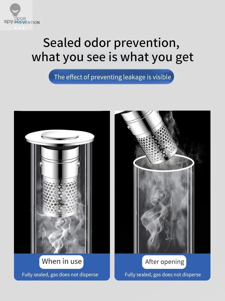 Kitchen Washbasin Sink  ABS Leak Plug Floor Drain Filter Anti Odor Pop-Up Bounce Bounce Core Basin Stopper Hair Sink Strainer Spy-shop.com