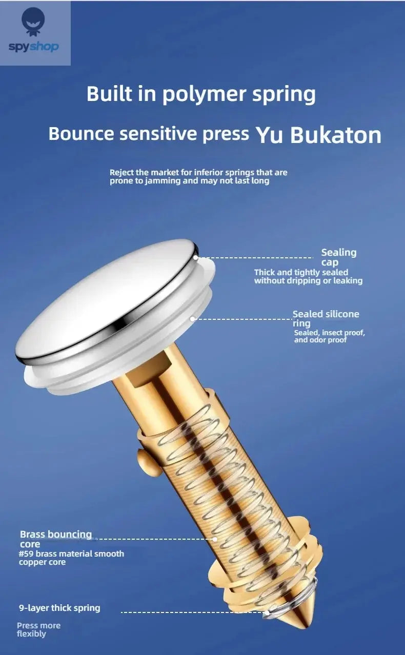 Kitchen Washbasin Sink  ABS Leak Plug Floor Drain Filter Anti Odor Pop-Up Bounce Bounce Core Basin Stopper Hair Sink Strainer Spy-shop.com