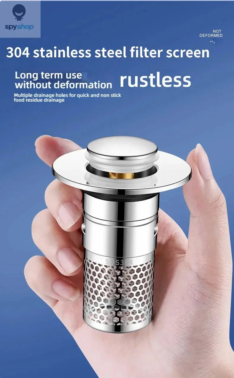 Kitchen Washbasin Sink  ABS Leak Plug Floor Drain Filter Anti Odor Pop-Up Bounce Bounce Core Basin Stopper Hair Sink Strainer Spy-shop.com