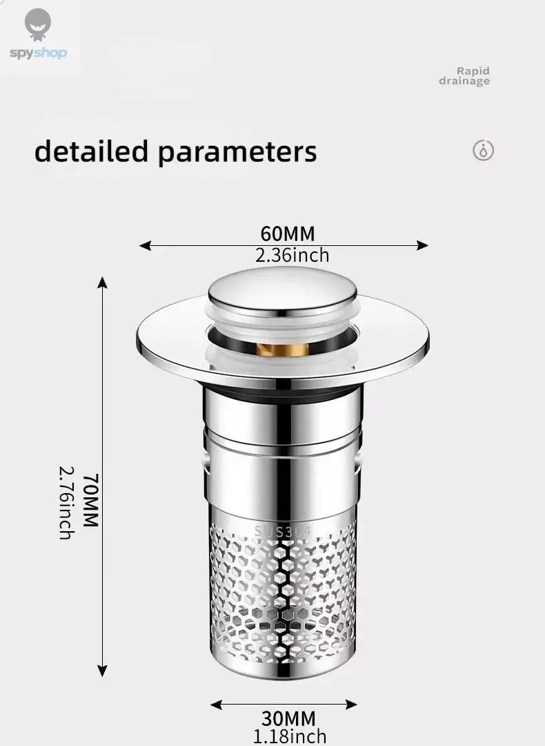 Kitchen Washbasin Sink  ABS Leak Plug Floor Drain Filter Anti Odor Pop-Up Bounce Bounce Core Basin Stopper Hair Sink Strainer Spy-shop.com