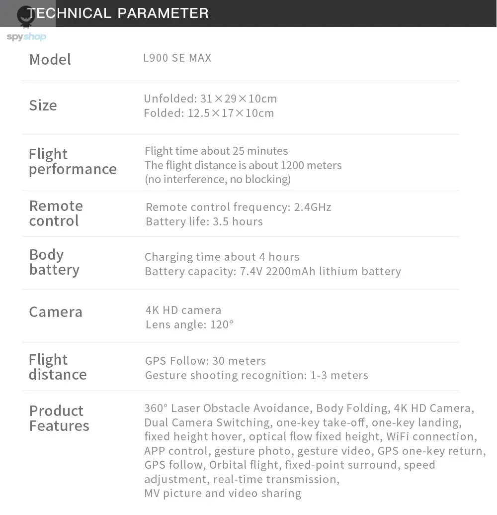 L900 Pro MAX GPS Drone 4K Professional HD Dual Camera 5G Wifi 360° Obstacle Avoidance Brushless Foldable Quadcopter RC Drone Toy 