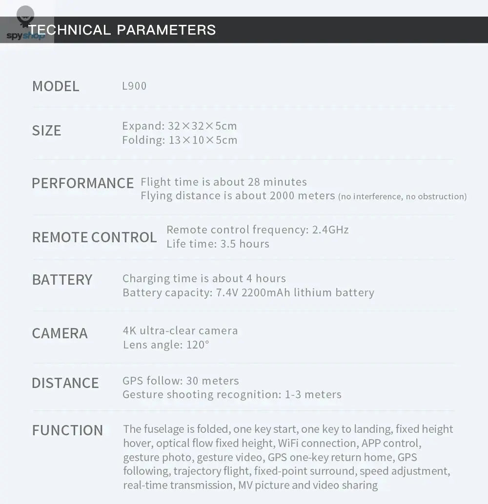 L900 Pro MAX GPS Drone 4K Professional HD Dual Camera 5G Wifi 360° Obstacle Avoidance Brushless Foldable Quadcopter RC Drone Toy 