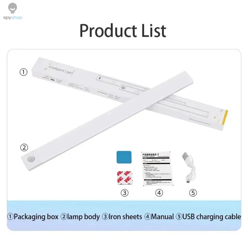 LED Cabinet Light USB Type-C Rechargeable Motion Sensor Led Lamp for Kitchen Wardrobe Cabinet Lighting 20cm/30cm/40cm/50cm/60cm Spy-shop.com