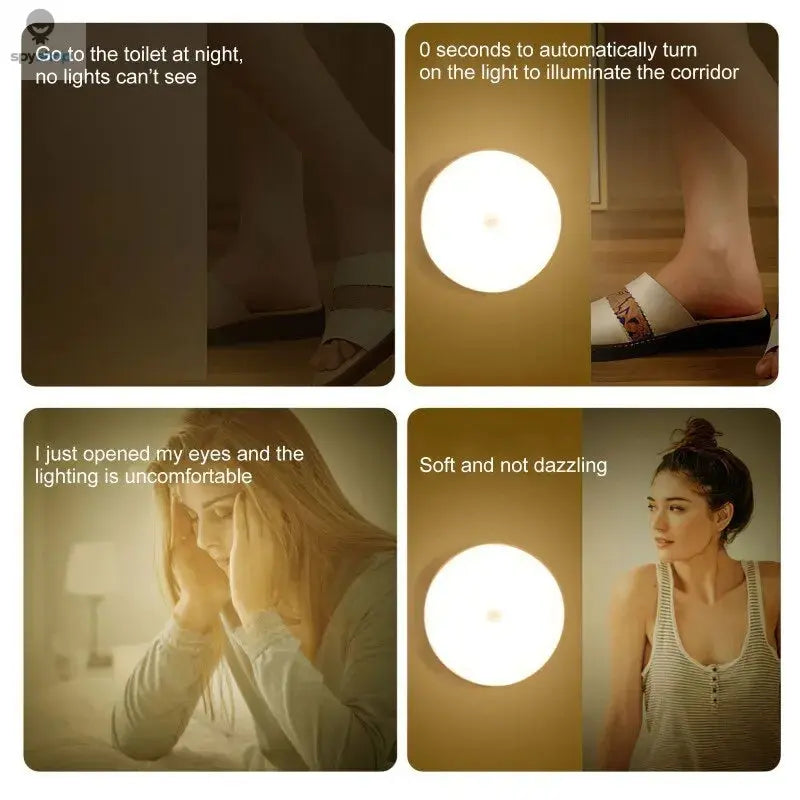 LED Smart Human Body Sensor Night Lamp Emergency Automatic Lighting USB Charging Wireless Magentic Suction Use Night Light Spy-shop.com