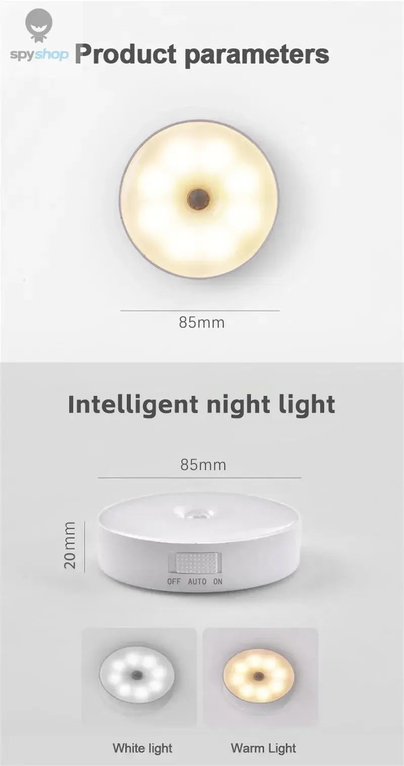 LED Smart Human Body Sensor Night Lamp Emergency Automatic Lighting USB Charging Wireless Magentic Suction Use Night Light Spy-shop.com