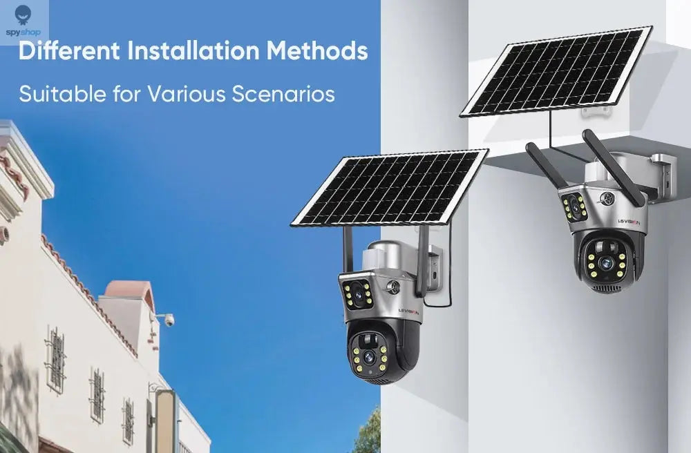 LS VISION Solar Camera 4G Sim Outdoor Dual Lens WiFi 8MP 4K IP Camara Solar Panel CCTV Security Built in Battery PIR Cam V380 Spy-shop.com