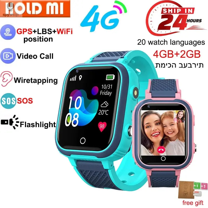 LT21 4G Smart Watch Kids GPS WIFI Video Call SOS IP67 Waterproof Child Smartwatch Camera Monitor Tracker Location Phone Watch Spy-shop.com