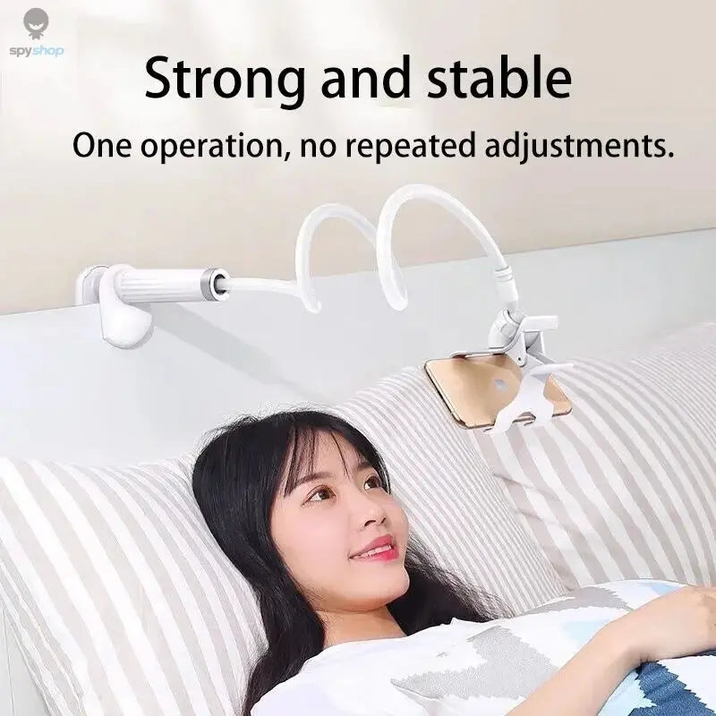 Lazy Bedside DesktopMobile Phone Clamp Bracket Flexible Long Arm Gooseneck Lazy Person Bracket With Handle Overhead Live Bracket Spy-shop.com