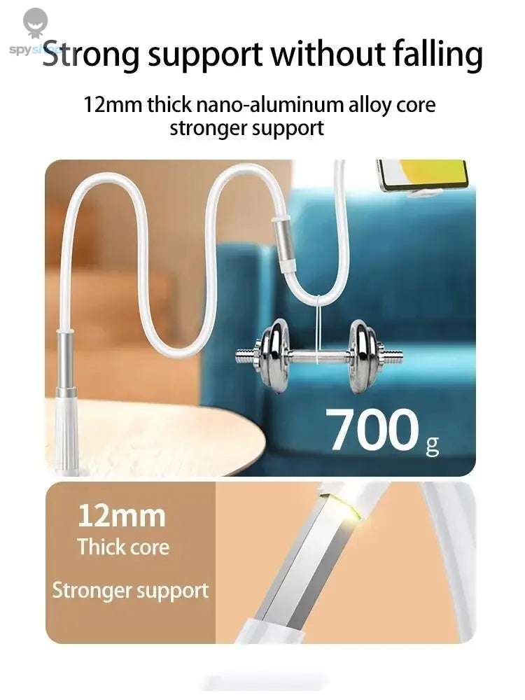 Lazy Bedside DesktopMobile Phone Clamp Bracket Flexible Long Arm Gooseneck Lazy Person Bracket With Handle Overhead Live Bracket Spy-shop.com