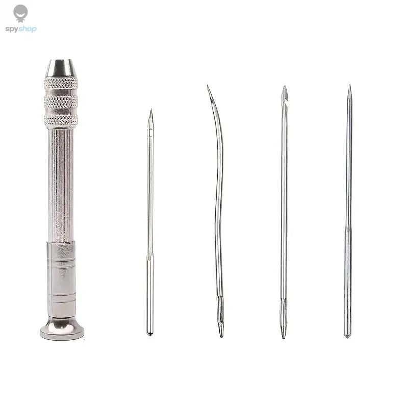Leather Sewing Needles Kit, Set Contains Silver Leather Sewing Awl, 4 Piece Needle Suitable for Leather Canvas Tent Spy-shop.com