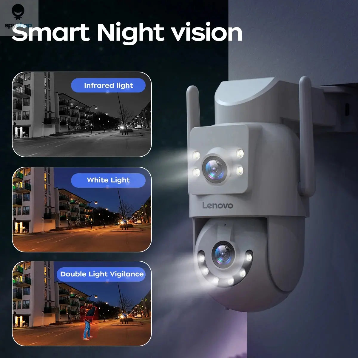 Lenovo 4K WiFi Surveillance Camera 5G Wifi Outdoor Dual Lens PTZ IP Cameras Auto Tracking Audio Video ONVIF Security CCTV Camera Spy-shop.com