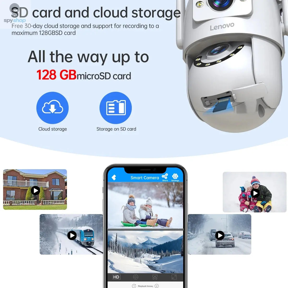 Lenovo 4K WiFi Surveillance Camera 5G Wifi Outdoor Dual Lens PTZ IP Cameras Auto Tracking Audio Video ONVIF Security CCTV Camera Spy-shop.com