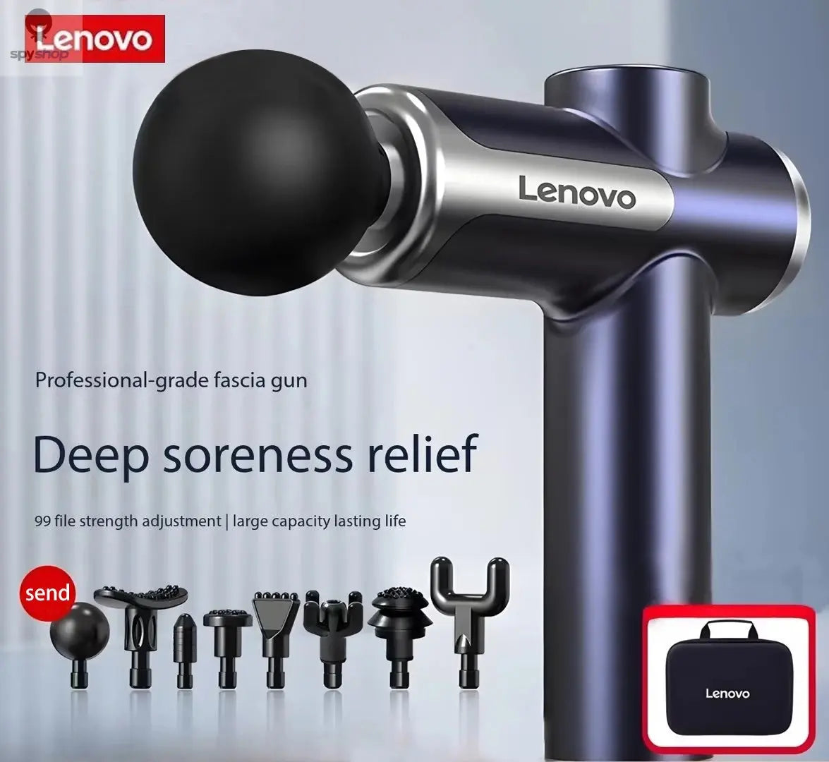 Lenovo Brand Fascia Gun Deeply Relieves Muscle Soreness Fitness and Relaxation Equipment LED Touch Screen 8Massage Head Gifts 