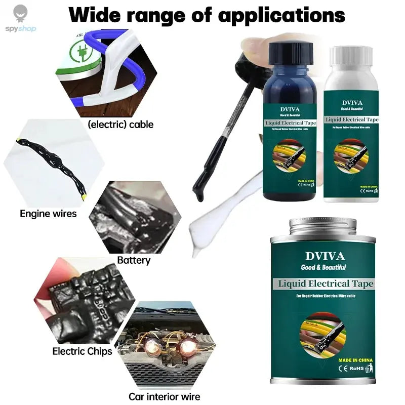 Liquid Electrical Tape Insulation Paste Sealant Suitable Fix Line Glue for Wires, Cables Home Use Insulation Adhesives Sealers Spy-shop.com