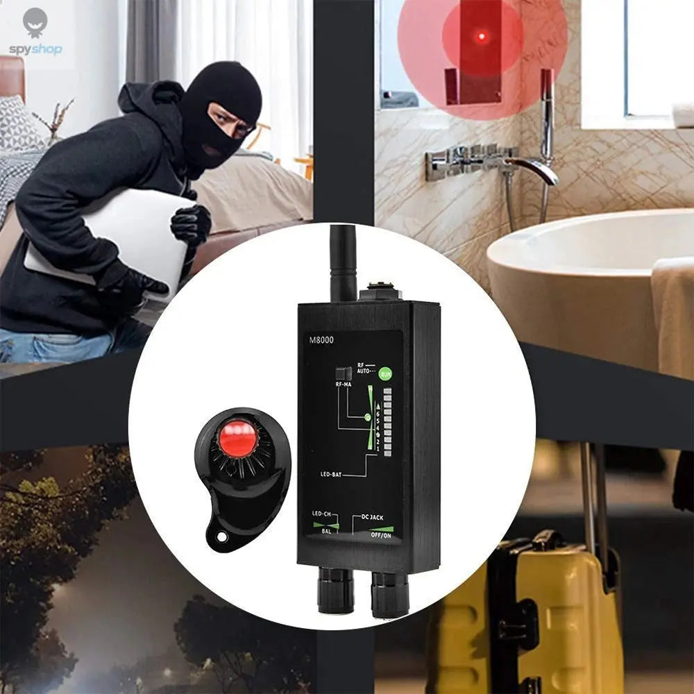 M8000 Radio Anti-Spy Detector  GSM RF Signal Auto Tracker Detectors GPS Tracker Finder Bug with Long Magnetic LED Antenna Spy-shop.com