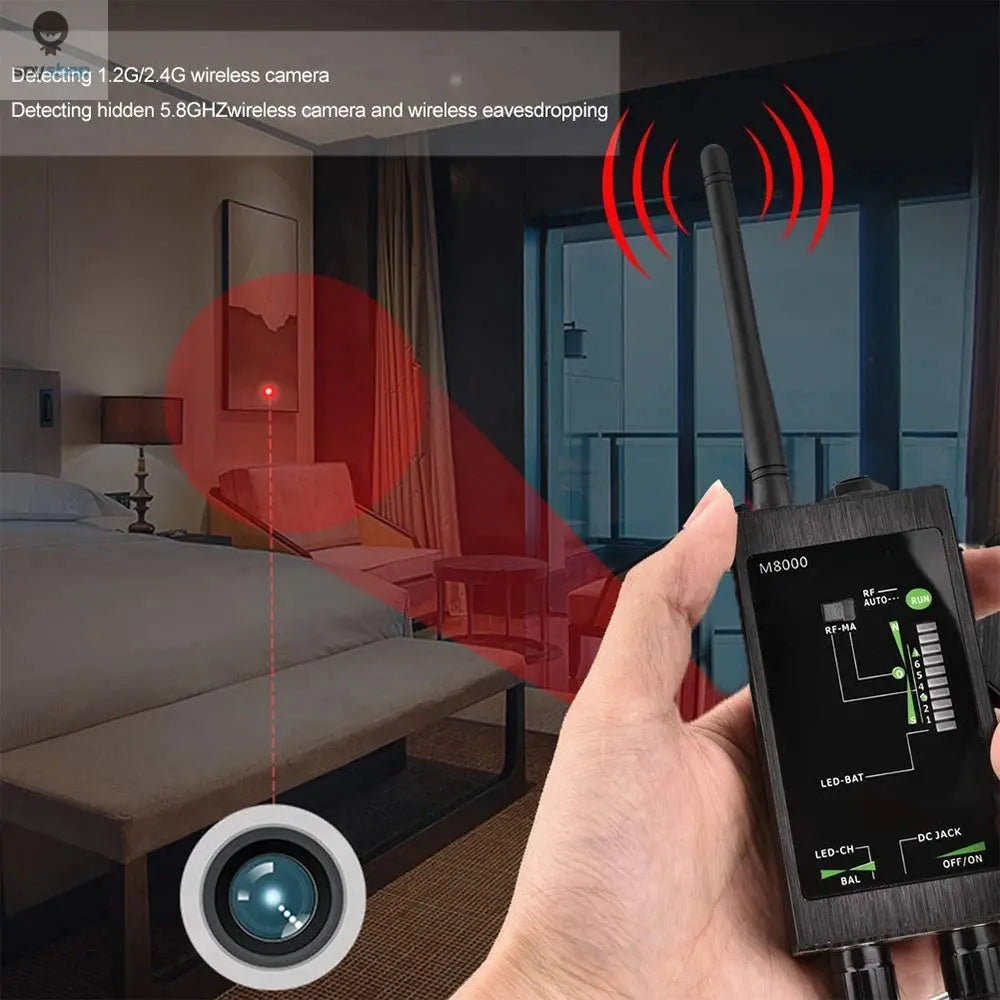 M8000 Radio Anti-Spy Detector  GSM RF Signal Auto Tracker Detectors GPS Tracker Finder Bug with Long Magnetic LED Antenna Spy-shop.com